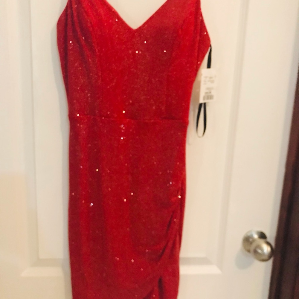 Elegant Red Sequin Dress
